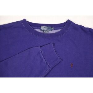 VTG POLO RALPH LAUREN Men's XL Purple Cotton Blend Crewneck Pullover‎ Sweater